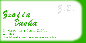 zsofia duska business card